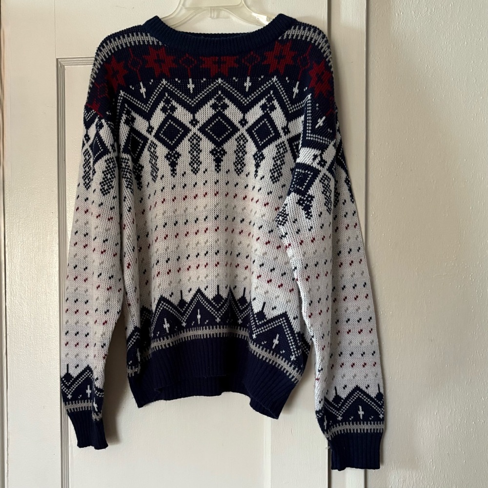 Vintage 80's Steep Slopes Men's Fair Isle Sweater ~ sz XL